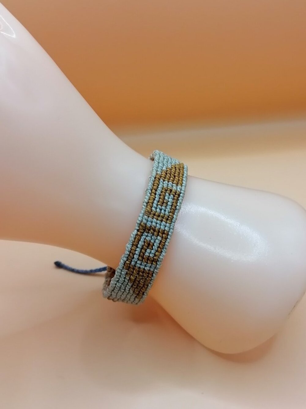 Handmade Macrame Bracelet, Geometric Design, Inca Labyrinth, Hand-Woven
